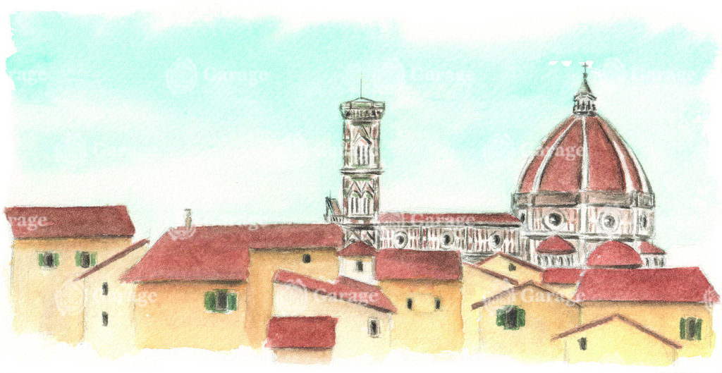 Edifícios, ao fundo a Catedral de Florença - Florença Itália Edifícios, ao fundo a Catedral de Florença - Florença Itália